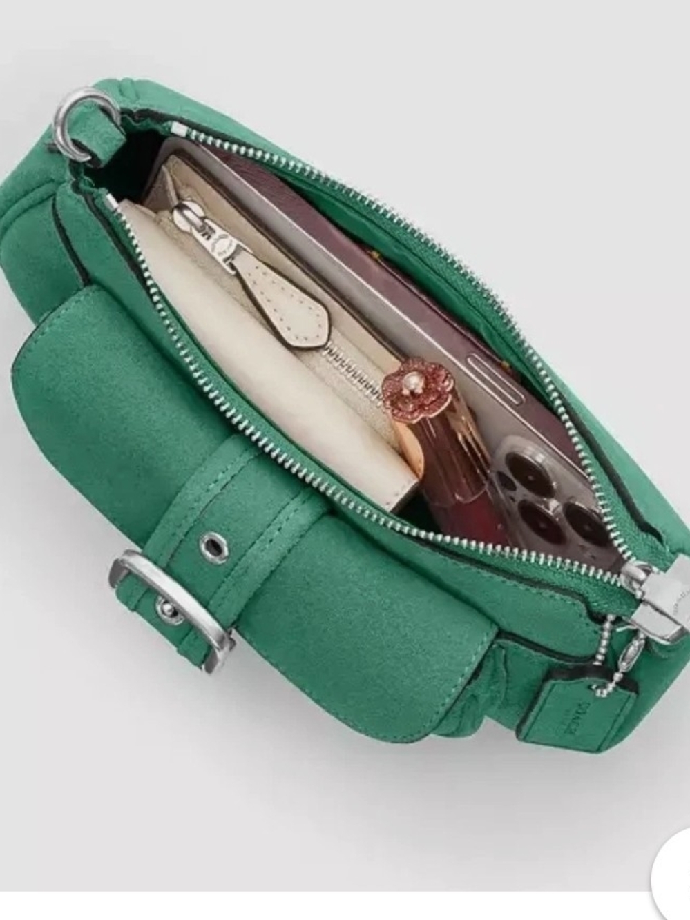 Coach Aston Mint Suede Mini Shoulder Bag with Crossbody Strap& Front Pocket NWT - Picture 4 of 11